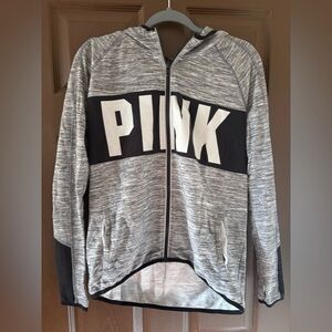 Victoria's Secret Heathered Gray and Black Zip-Up Jacket